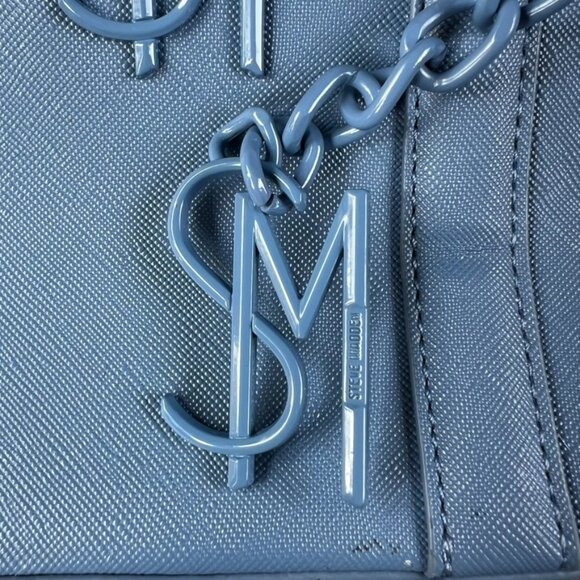 Steve Madden Mini Dome Satchel Crossbody – Baby Blue Saffiano SM Logo - NWT - Picture 10 of 12